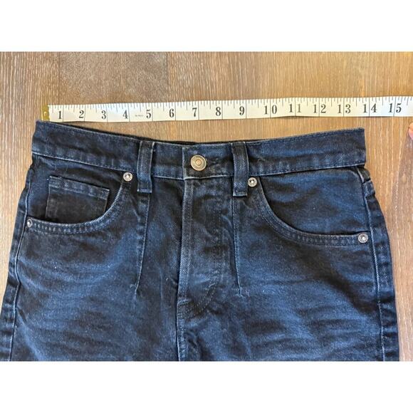 FREE PEOPLE We The Free A New Day Mid Rise Straight Leg Black Denim Jean 25 - Picture 10 of 10